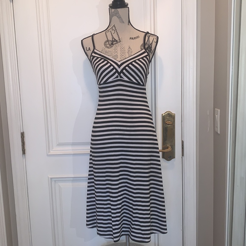 Adorable stripe tank dress with a lime skirt size S